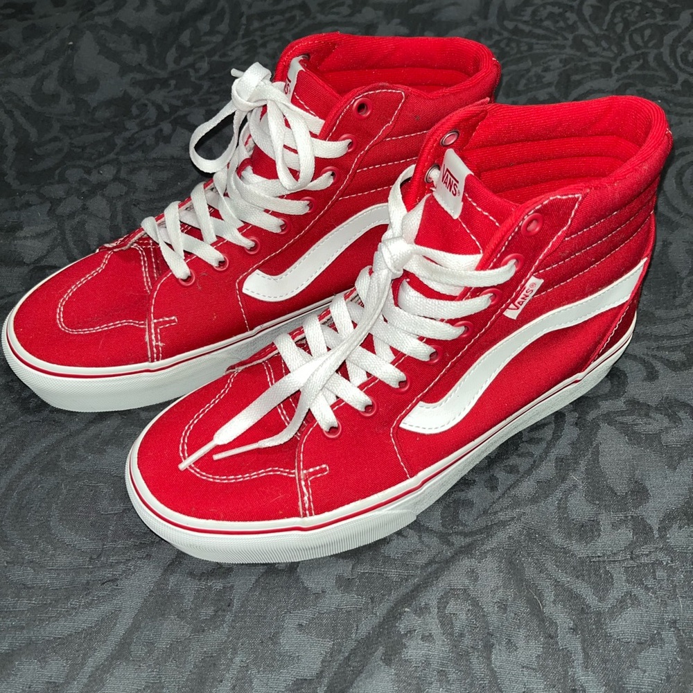 Vans Bold Red chunk high tops